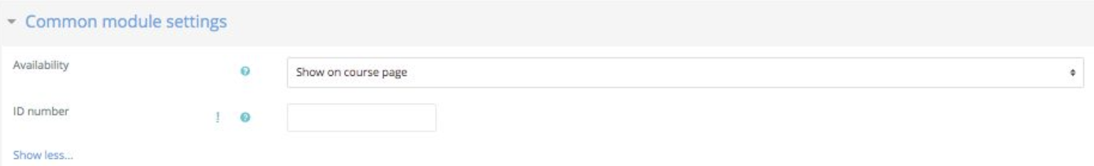 Moodle LTI common module settings